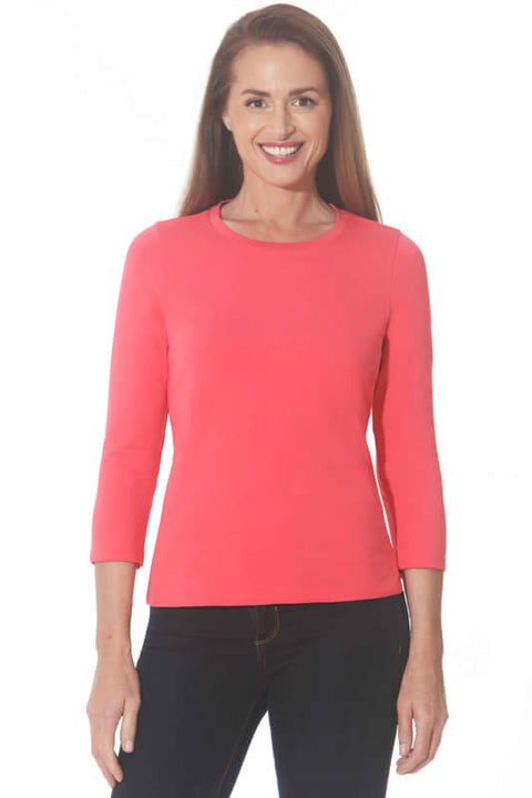Solid Knit Top in Tulip available at Mildred Hoit in Palm Beach.