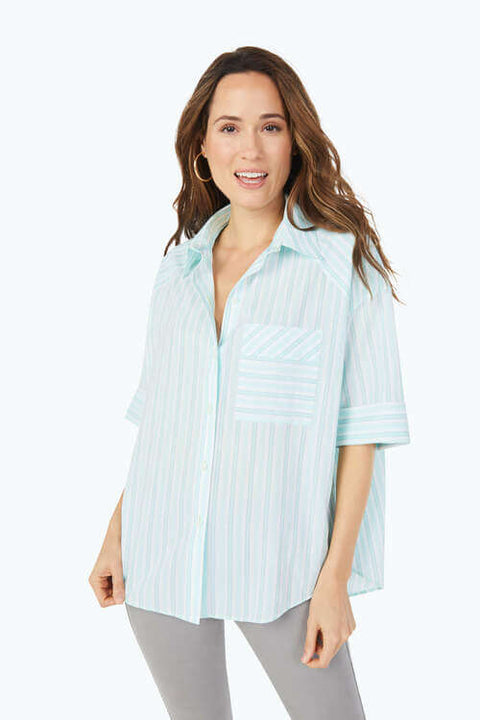 Foxcroft Costal Stripe Top available at Mildred Hoit. 