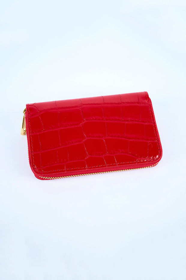 Leather Ancona Wallet in Red