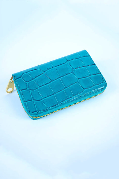 Leather Ancona Wallet in Teal