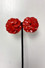 French Geranium Clip Earring in Red available at Mildred Hoit in Palm Beach.