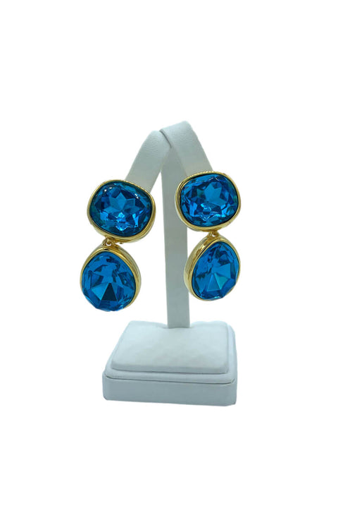 Kenneth Jay Lane Aqua Drop Earring available at Mildred Hoit in Palm Beach.