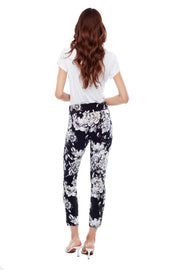 Up! Black and White Floral Pant