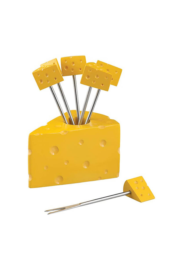 Cheese Shaped Cocktail Pick Holder available at Mildred Hoit in Palm Beach.