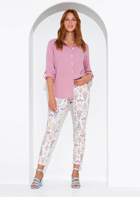 Almos Printed Ankle Pull On Pant available at Mildred Hoit in Palm Beach.