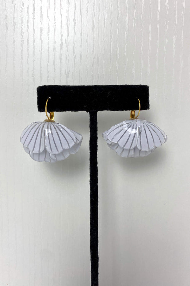 French Small Destin Earrings in White available at Mildred Hoit in Palm Beach.