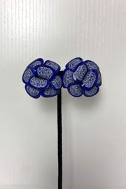French Marie Clip Earrings in Blue available at Mildred Hoit.
