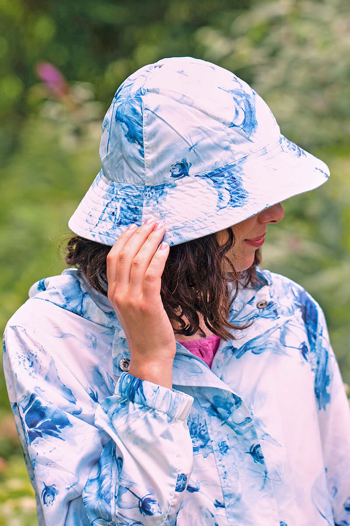 Blue Peony Rain Hat - Mildred Hoit