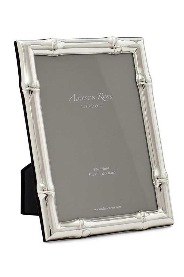 Wide Bamboo Silver Plated 4X6 Frame - Mildred Hoit