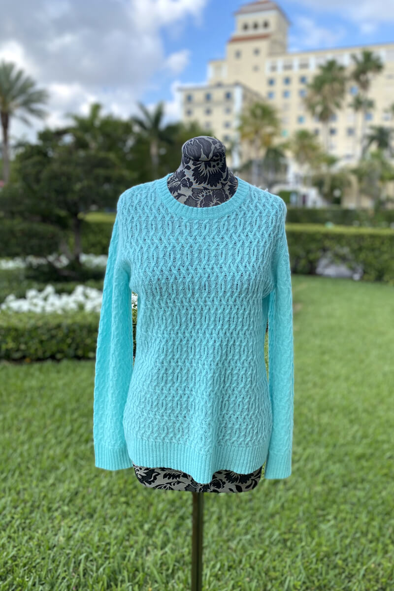 Fish Net Cable Sweater in Hawaiian - Mildred Hoit