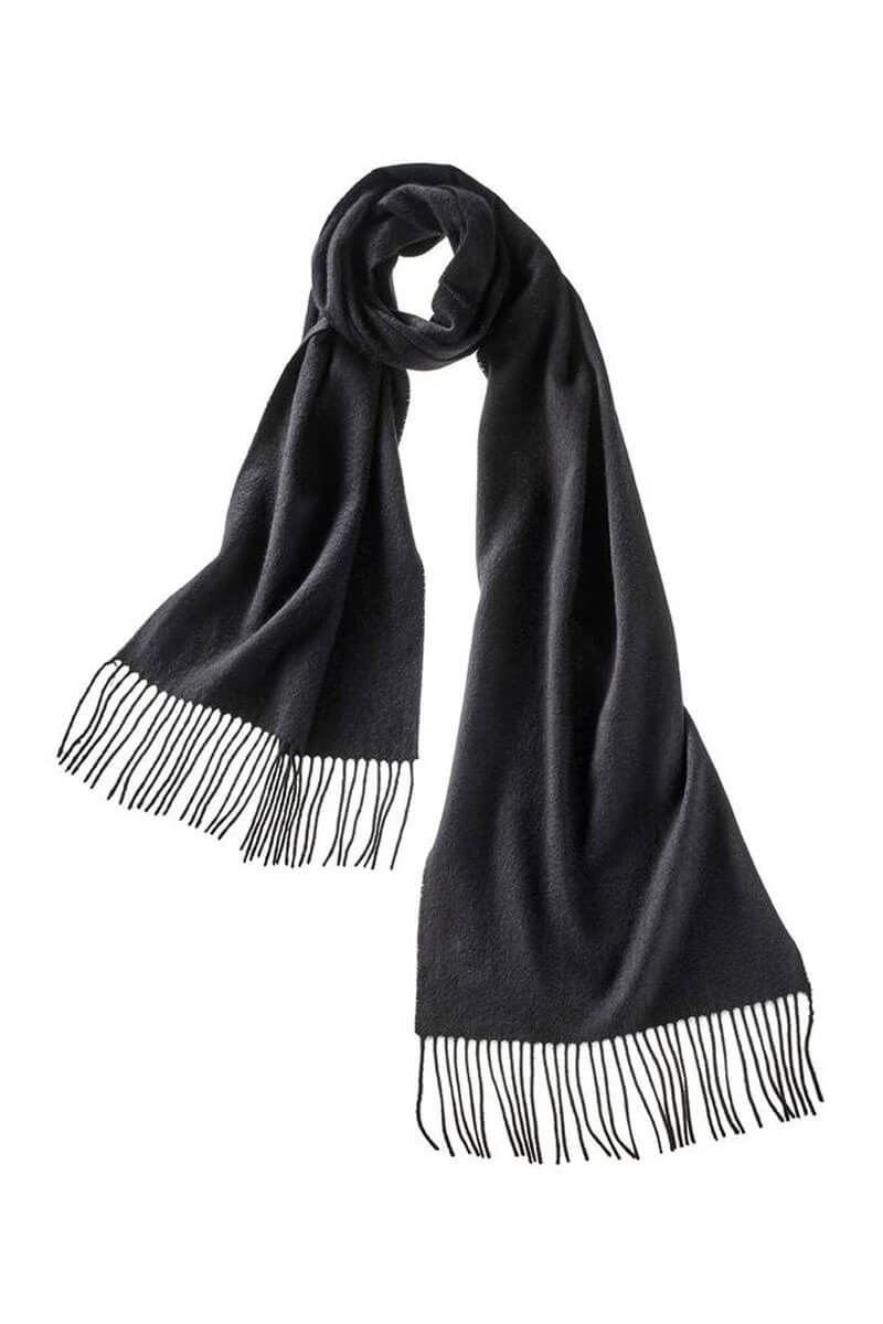 Men's Ripple Finish Scarf - Black - Mildred Hoit