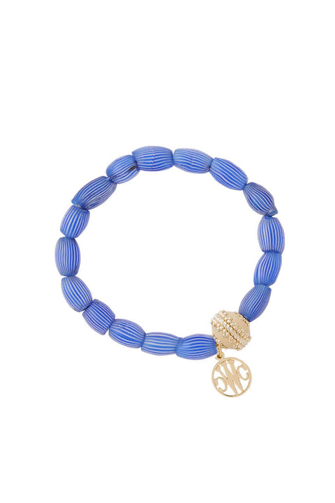 Clara Williams Blue Venetian Glass Stretch Bracelet available at Mildred Hoit.