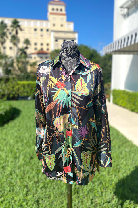 Emmelle Jungle Blouse available at Mildred Hoit in Palm Beach.