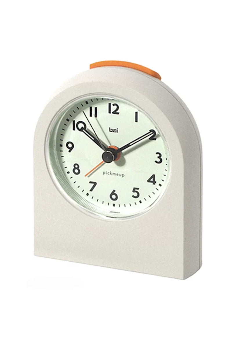 Pick-Me-Up Alarm Clock in White - Mildred Hoit