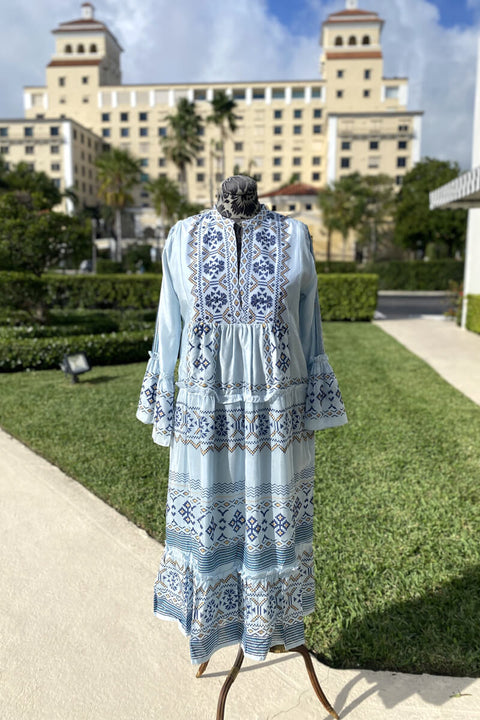 Bella Tu Aztec Bell Sleeve Dress available at Mildred Hoit in Palm Beach.