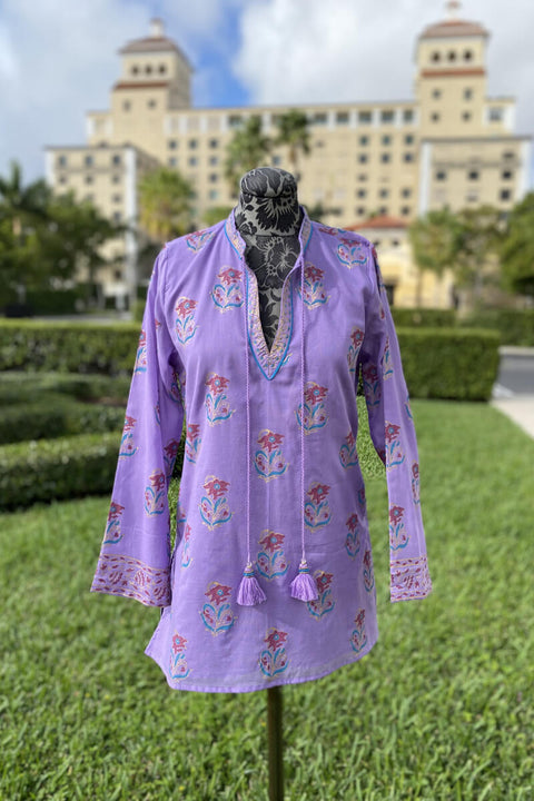 Bella Tu Dahlia Top in Lilac available at Mildred Hoit in Palm Beach.