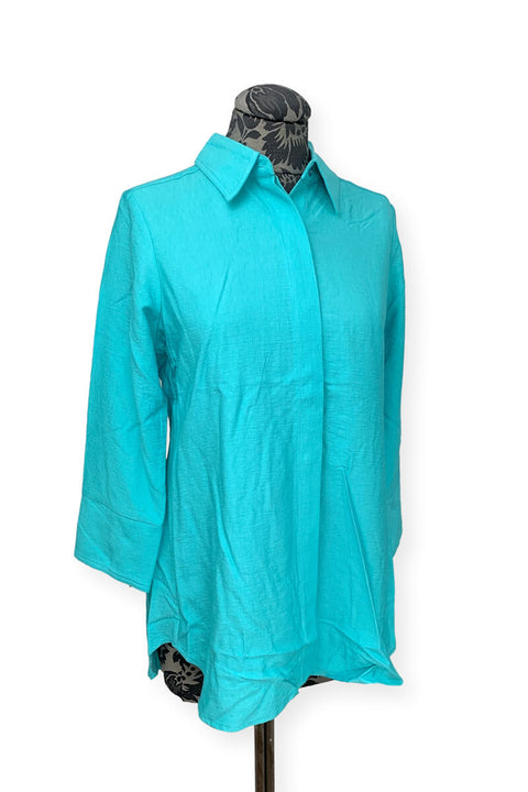 Button Detail Blouse in Antigua available at Mildred Hoit in Palm Beach.