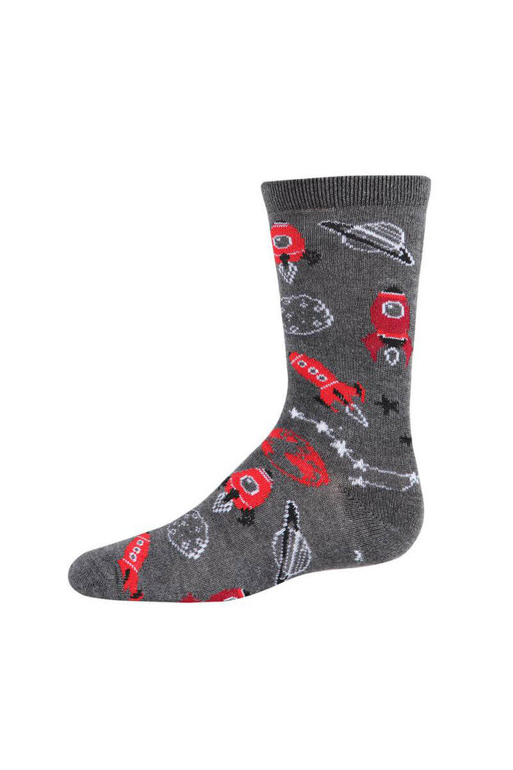 Boys Bamboo Blend Rocket Ship Socks - Mildred Hoit