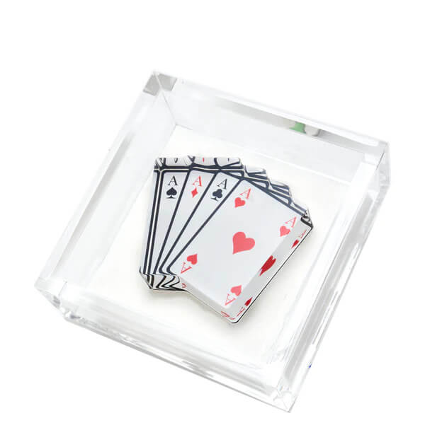 Aces Acrylic Cocktail Napkin Holder - Mildred Hoit