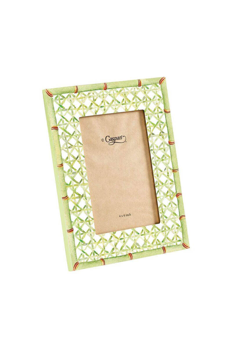 Caspari Green Trellis 4x6 Picture Frame available at Mildred Hoit. 