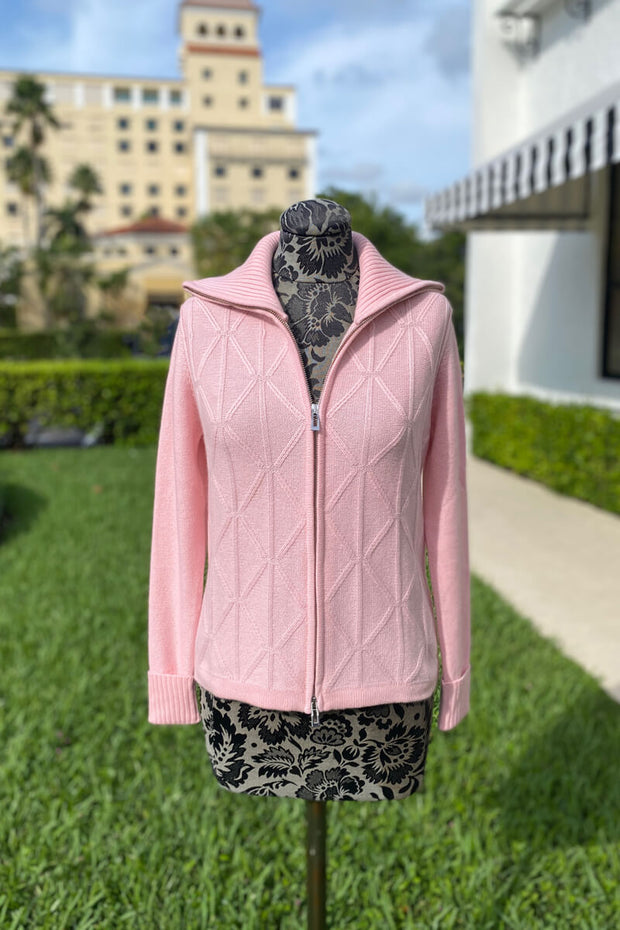 Diane Snyder Carson Lattice Sweater in Pink