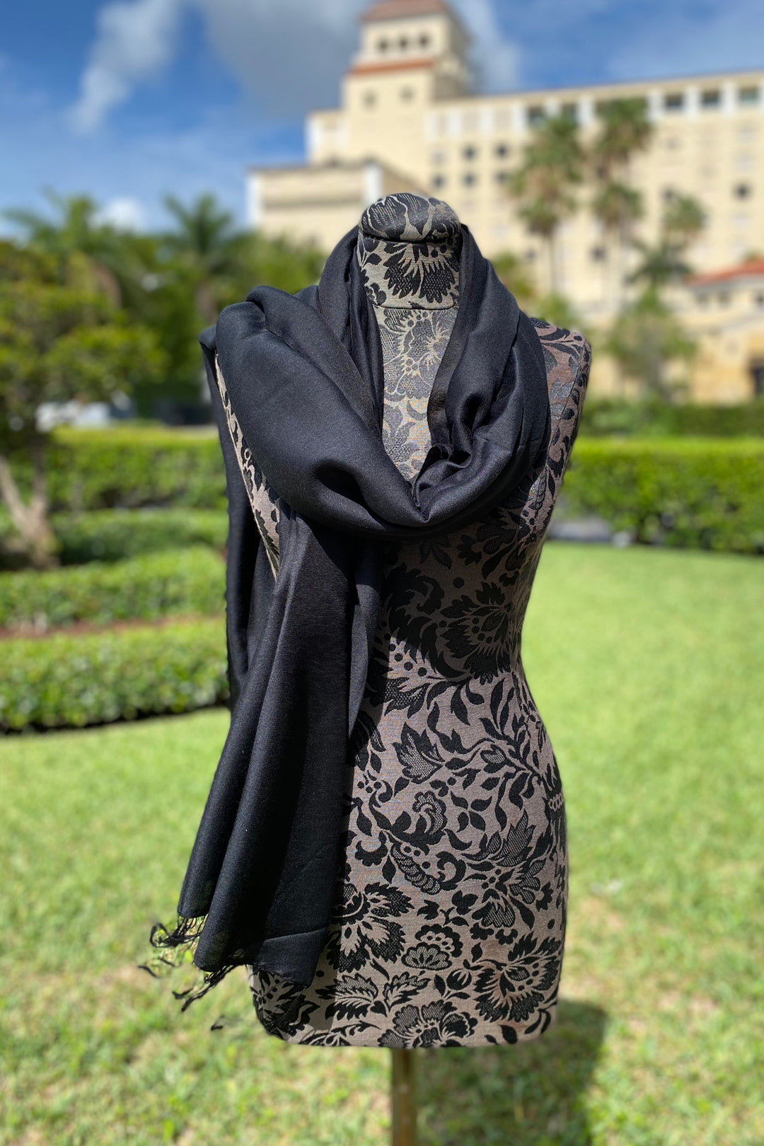 Pashmina Scarf in Black - Mildred Hoit