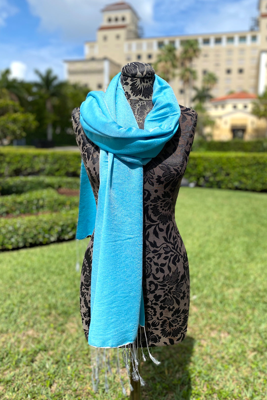 Pashmina Scarf in Turquoise - Mildred Hoit