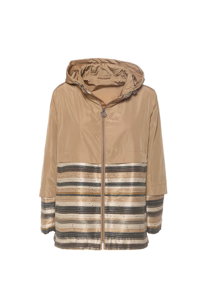 Italian Striped Jacket in Beige - Mildred Hoit