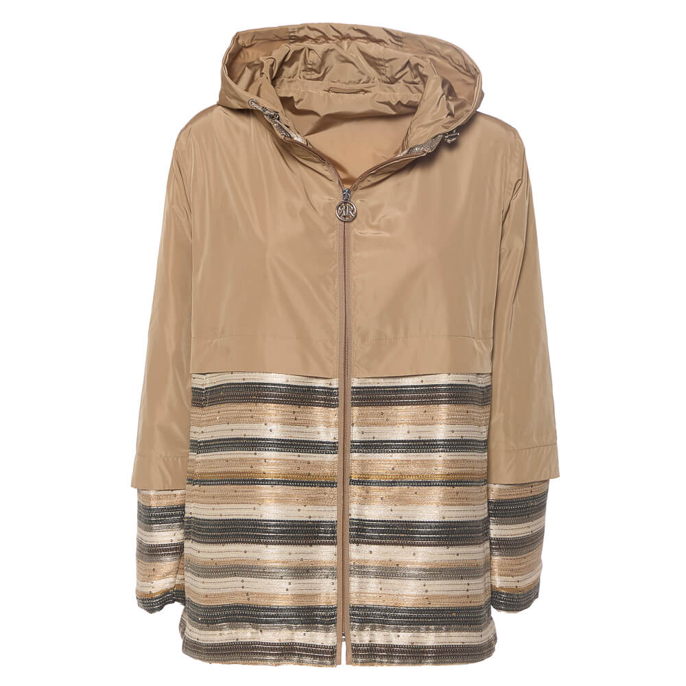 Italian Striped Jacket in Beige - Mildred Hoit