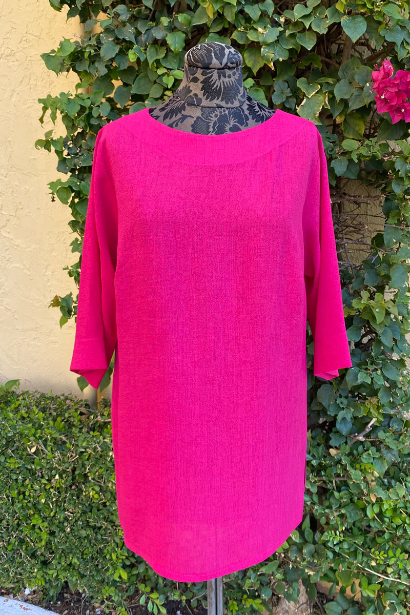 Emmelle Micro Linen Tunic - Fuschia - Mildred Hoit