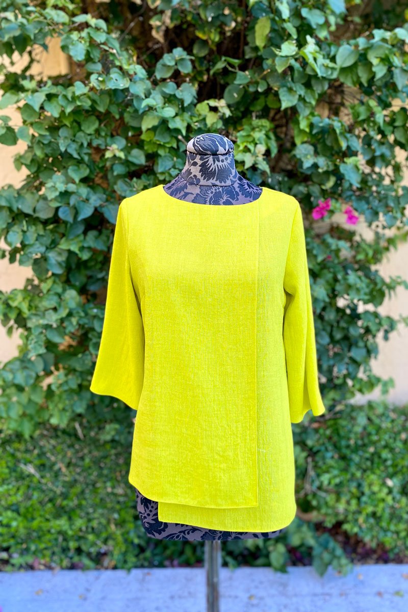 Emmelle Layered Front Microlinen Tunic - Citrus - Mildred Hoit