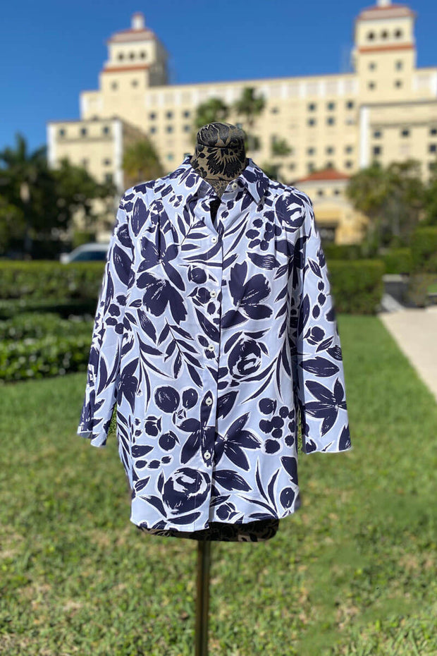 Foxcroft Paulie Floral Blouse available at Mildred Hoit in Palm Beach.