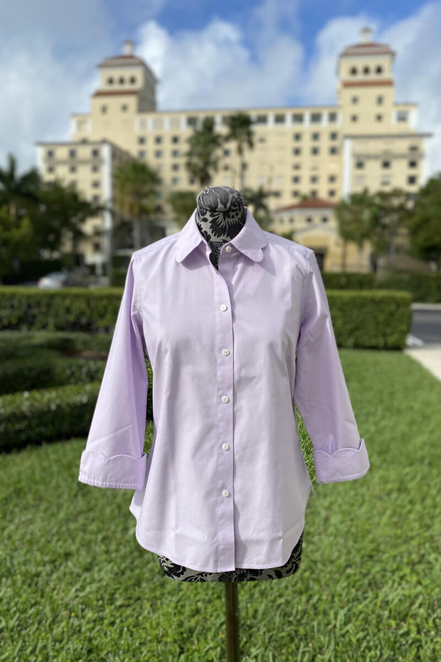 Foxcroft Gwen Blouse in Lilac Bloom available at Mildred Hoit in Palm Beach.