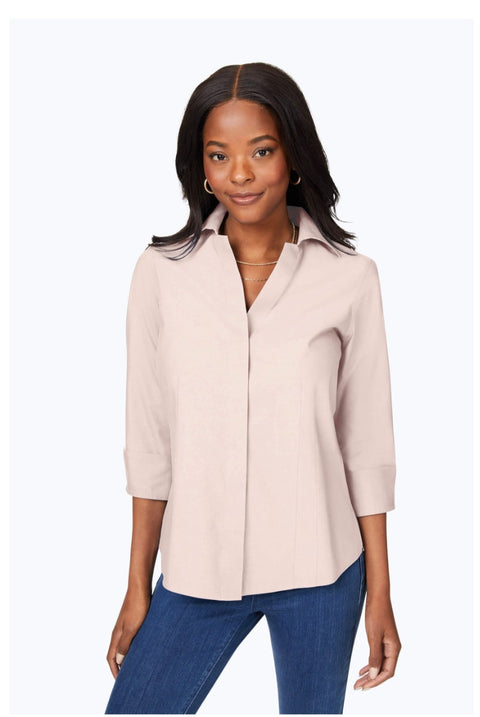 Foxcroft Taylor Button Down Blouse in Birchwood