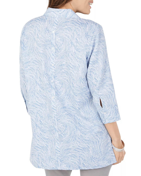 Back View of the Foxcroft Palmer Soft Swirls Tunic available at Mildred Hoit in Palm Beach.