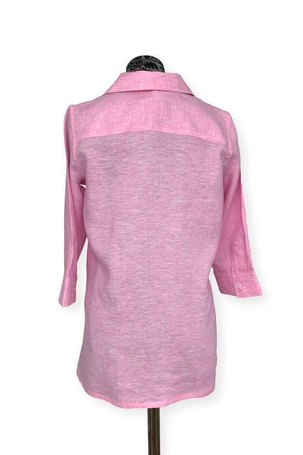 Foxcroft Stirling Linen Blouse in Pure Pink