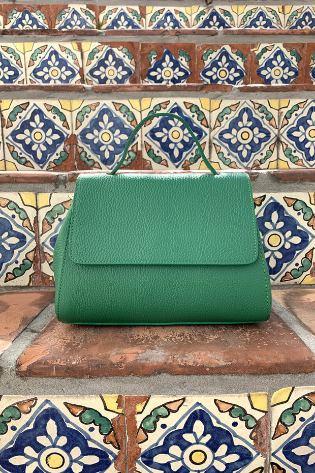 Kelly Green Pebble Leather Handbag