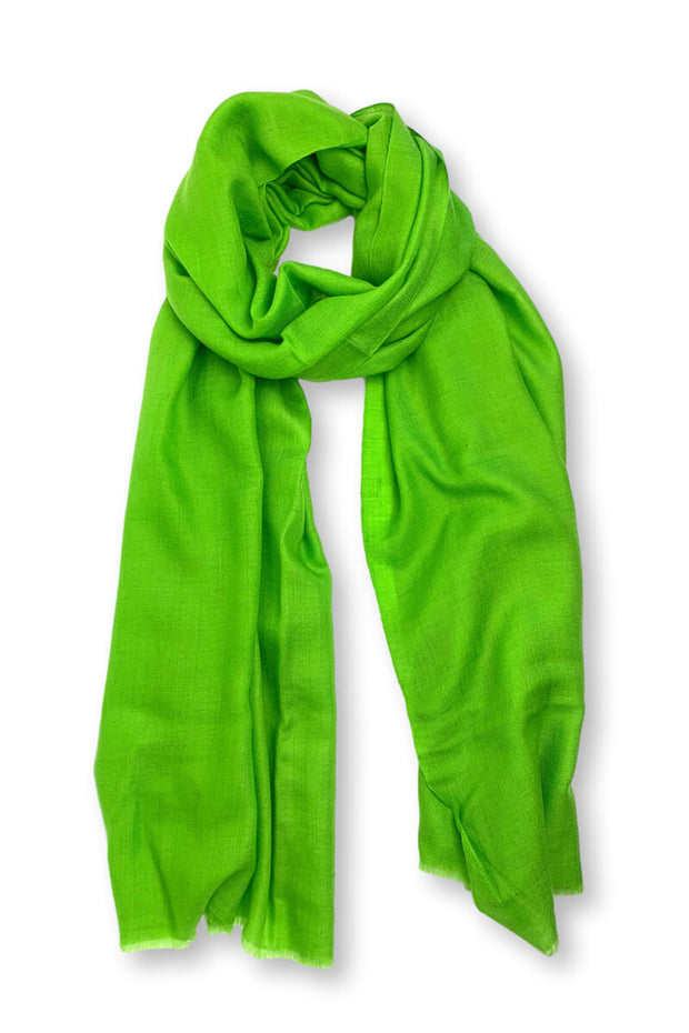 Featherweight Cashmere Shawl in Green available at Mildred Hoit in Palm Beach.