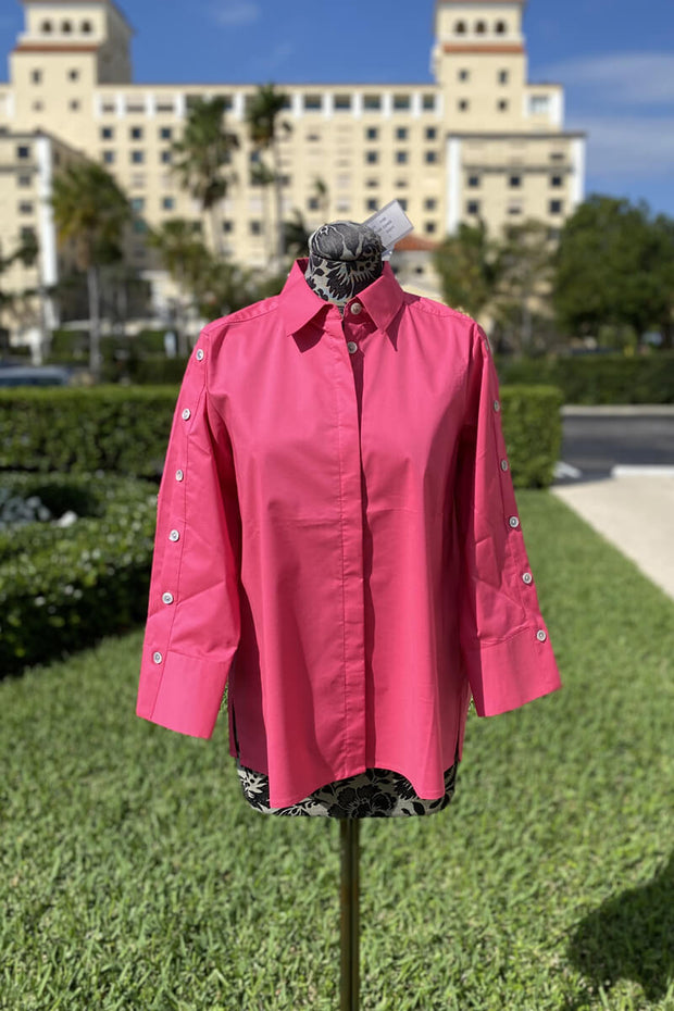 Eleanor Blouse in Magenta available at Mildred Hoit in Palm Beach.