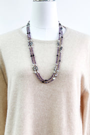 Grey Pearl and Lavender Necklace