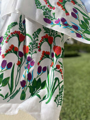 Flower Bloom Embroidered Shawl