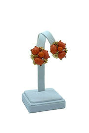 Kenneth Jay Lane Coral Cluster Earrings available at Mildred Hoit in Palm Beach.