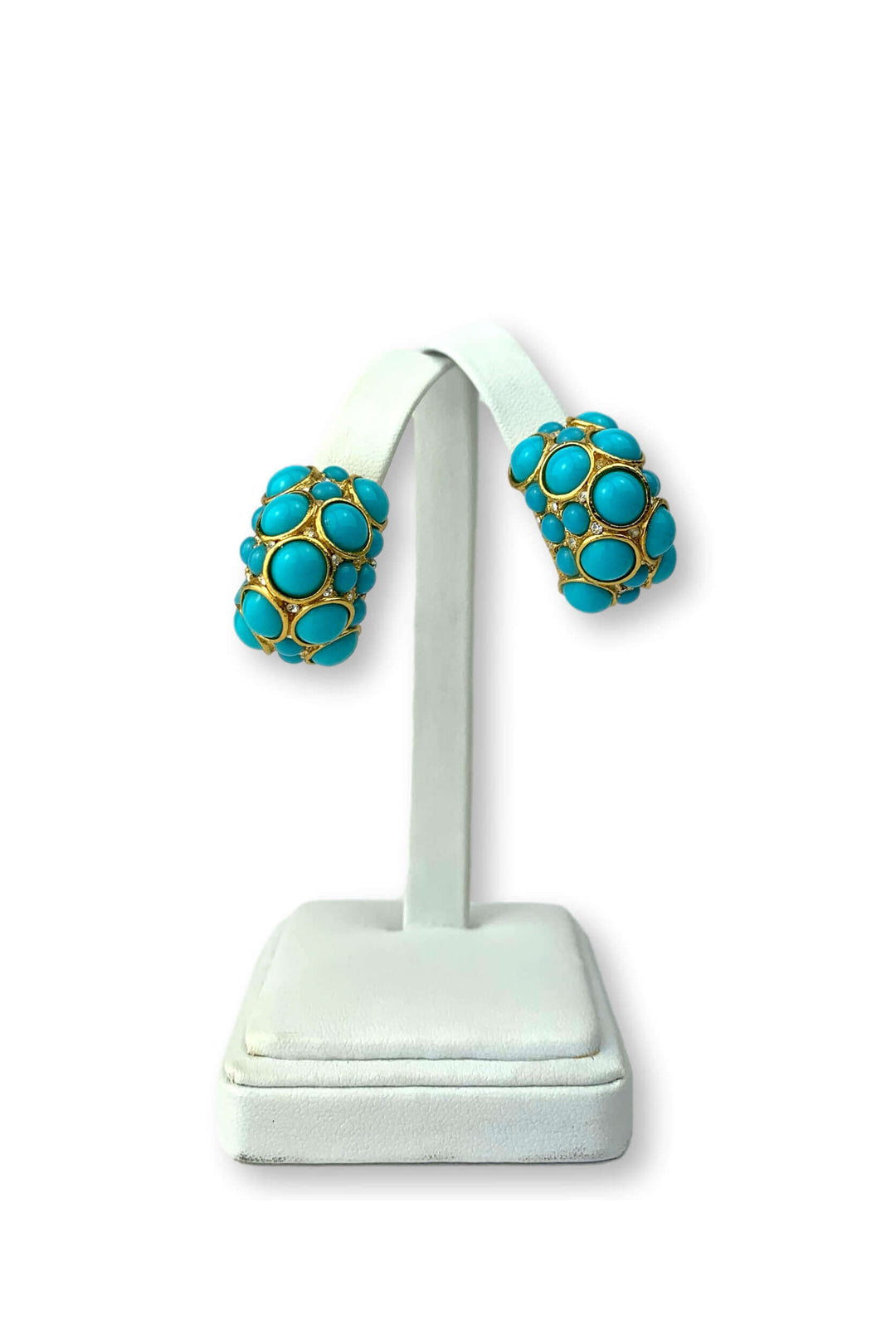 Kenneth Jay Lane Turquoise Cabochon Earring - Mildred Hoit