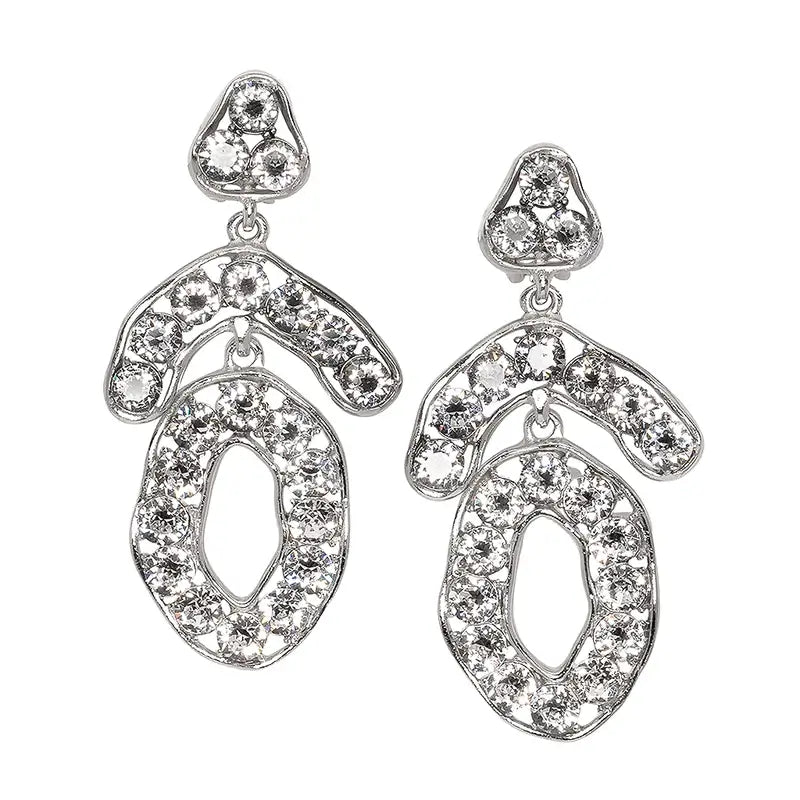Kenneth Jay Lane Triangle and Circle Crystal Earrings - Mildred Hoit