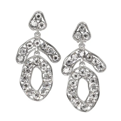 Kenneth Jay Lane Triangle and Circle Crystal Earrings