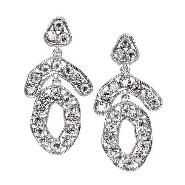 Kenneth Jay Lane Triangle and Circle Crystal Earrings