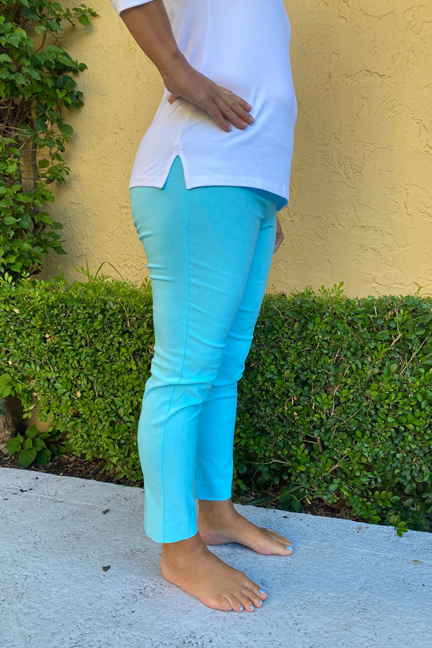 Krazy Larry Pull-on Pants - Aqua available at Mildred Hoit in Palm Beach.