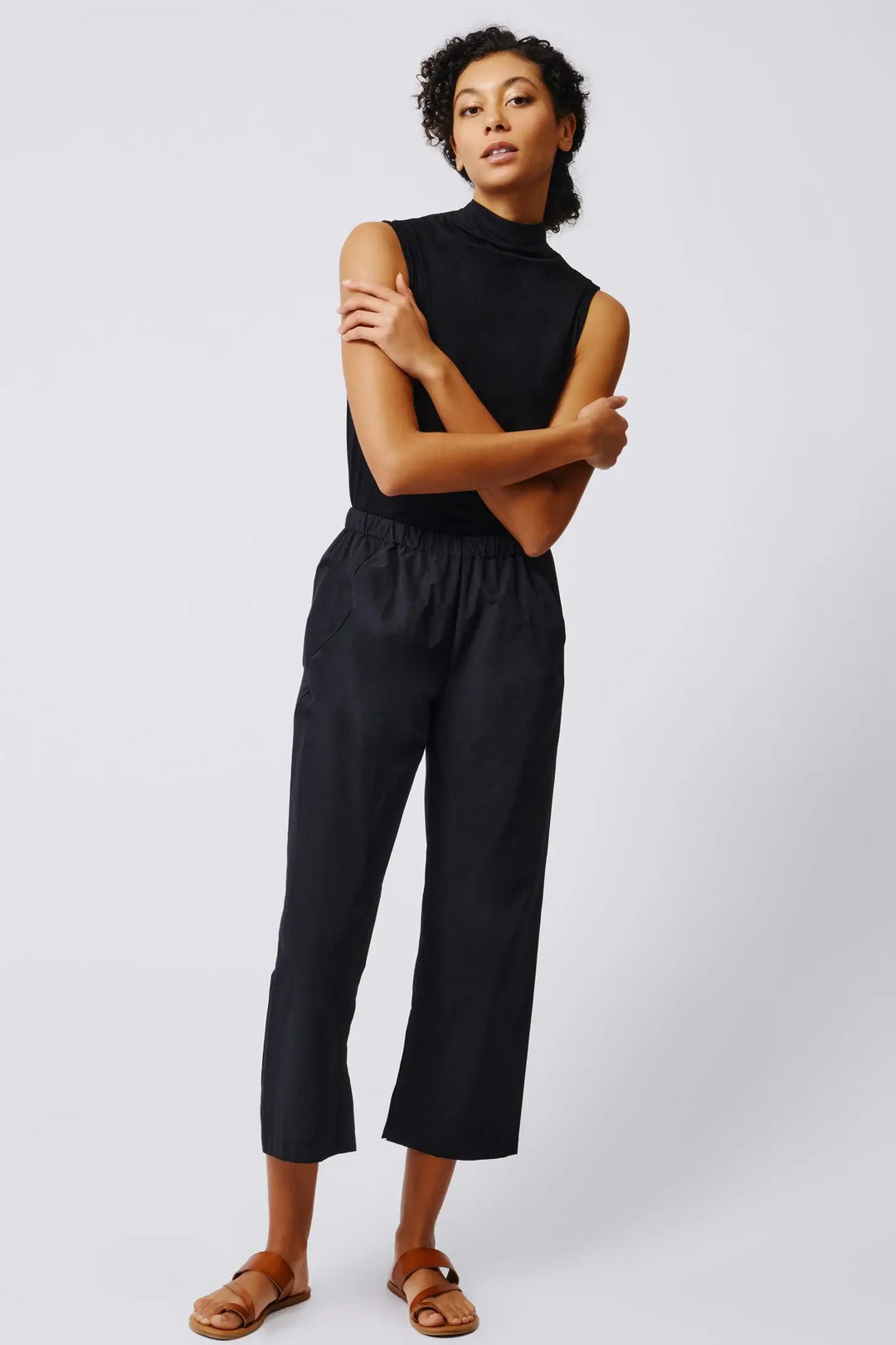 Split Hem Capri in Black - Mildred Hoit