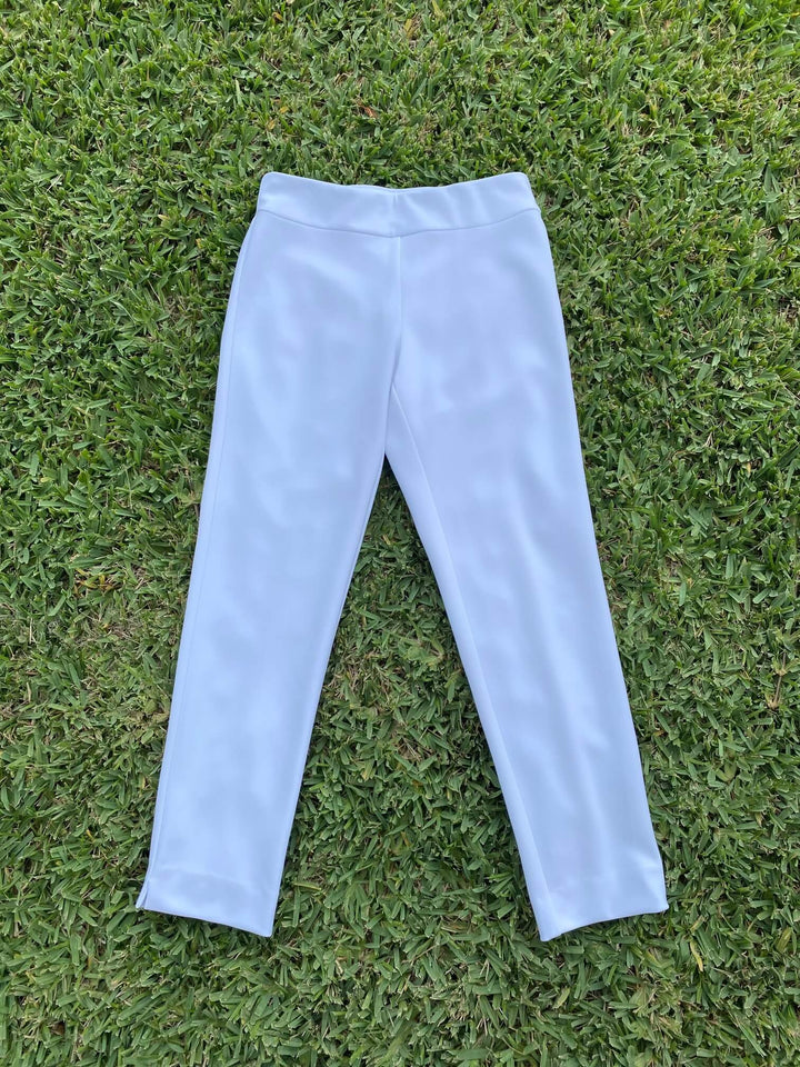 Krazy Larry Microfiber Pants in White - Mildred Hoit