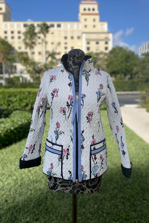 Landi Reversible Italian Floral Print Jacket available at Mildred Hoit in Palm Beach. 